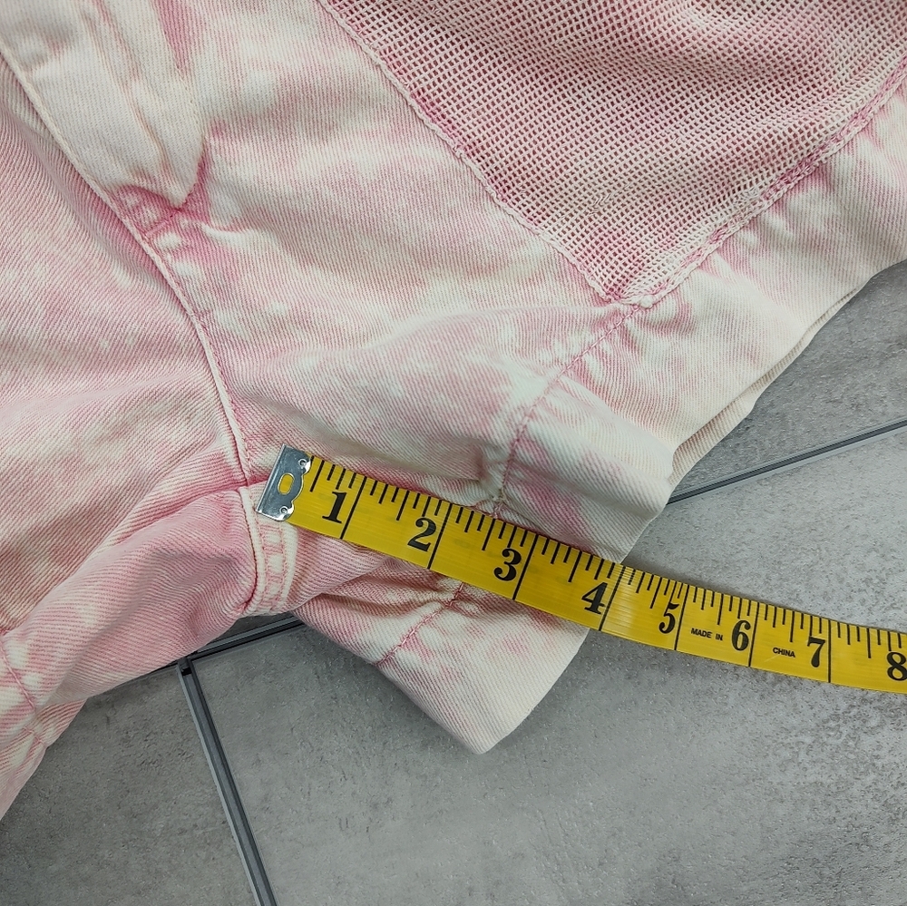 Free People Women's Olivia Pink Acid Wash Distressed Paper bag Shorts Size 27 - Picture 6 of 11